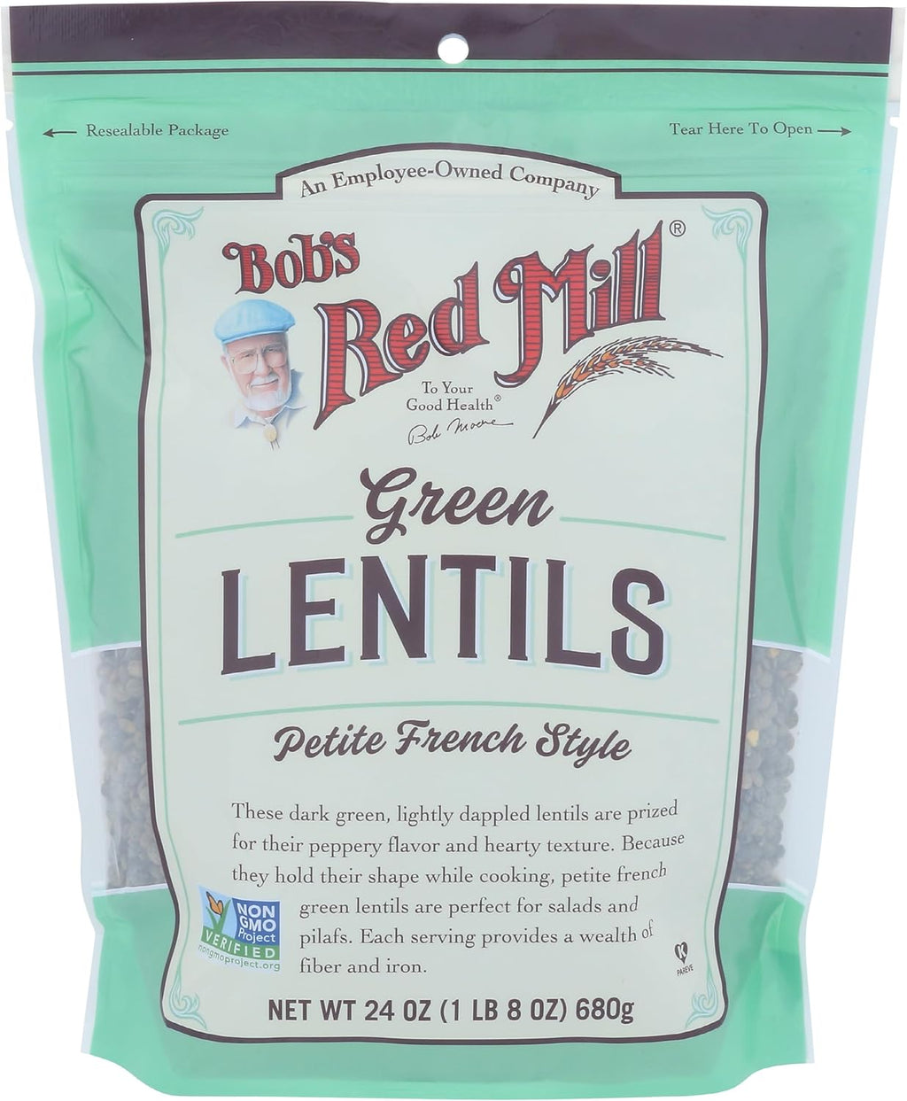 Bob's Red Mill Petite French Green Lentils, 24 Oz