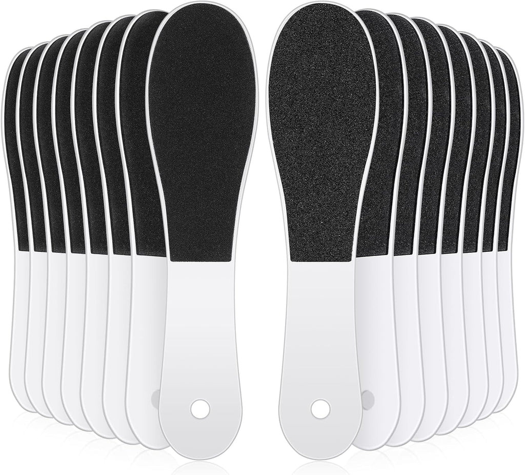 Lothee 15 Pack Foot File Foot Callus Remover Double Sided Professional Sandpaper Pedicure Tool Feet Scrubber Sander Feet Rasp for Dead Skin Cracked Heel Women Manicure Beauty Spa, 100/180 Grit, White