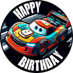 7.5x Inch Edible Cake Toppers – Cars Themed Birthday Party Collection of Edible Cake Decorations