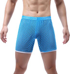 Evankin Men's See Through Shorts Mesh Loose Shorts Lounge Underwear Cover up Boxer Trunks