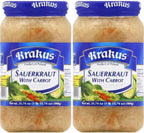 KRAKUS SAUERKRAUT WITH CARROT 2 PACK X 31.74oz (900G). Product of Poland. Kapusta kwaszona z marchewka.