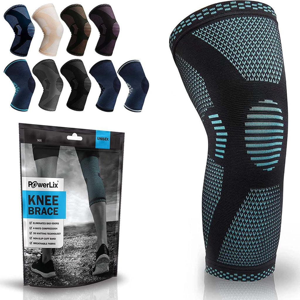 POWERLIX Leg Sleeve - Best Knee Brace for Leg Pain for Men & Women Knee Support for Running, Basketball, Weightlifting, Gym, Workout, Sports â€“Please Check Sizing Chart