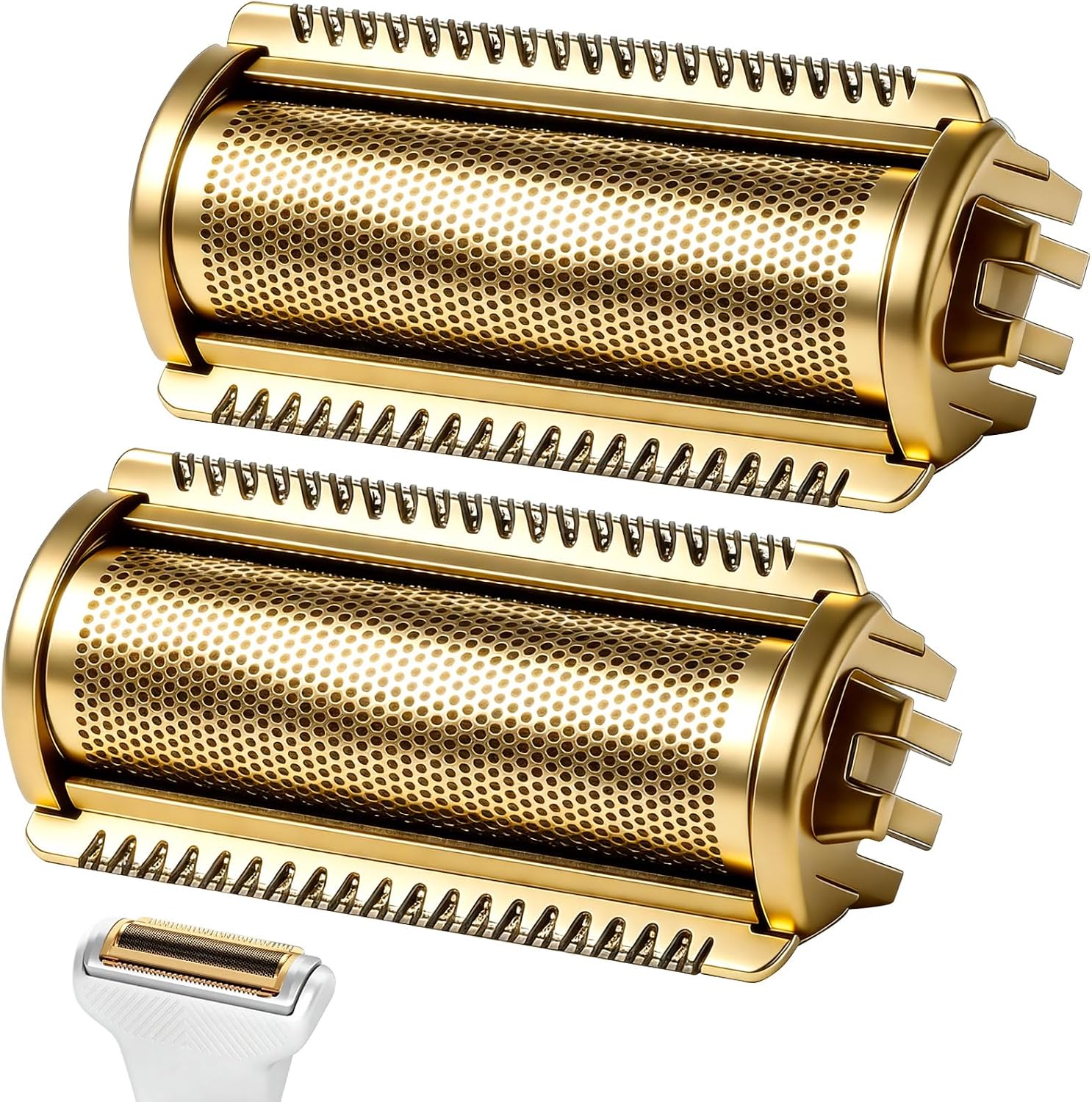 2 Pack Replacement Foil Blade Compatible with MANSCAPED The Lawn Mower 5.0 Ultra Hair Trimmer,Stainless Steel Groin Hair Foil Shaver Head for Close Body Hair Grooming,Gold