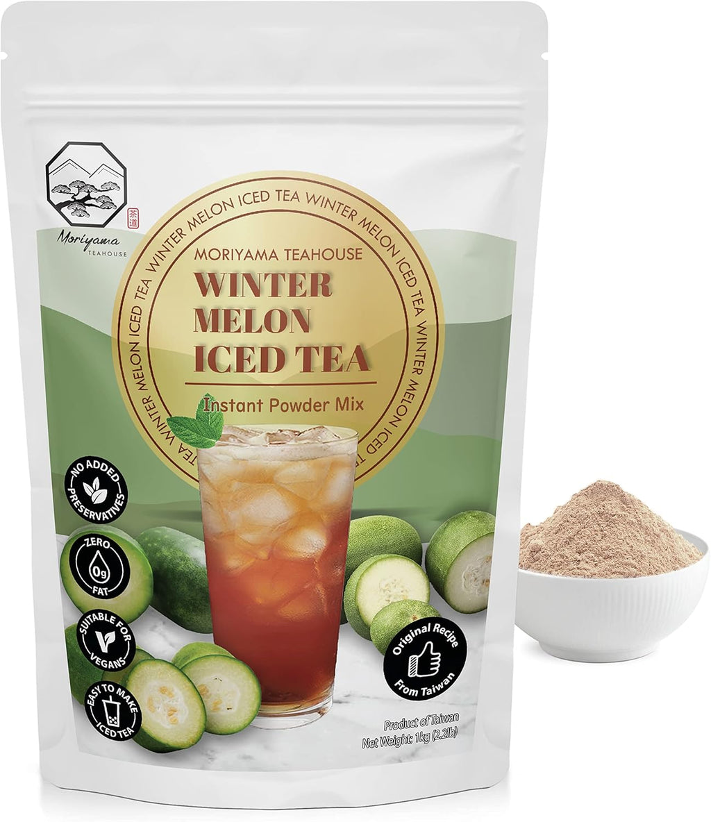 Moriyama Teahouse Winter Melon Bubble Iced Tea Instant Powder Mix - 1kg (33 Drinks) | For Boba, Ice Blended Smoothies and Sorbet | Authentic Taiwan Recipe | No Fat, No Preservatives