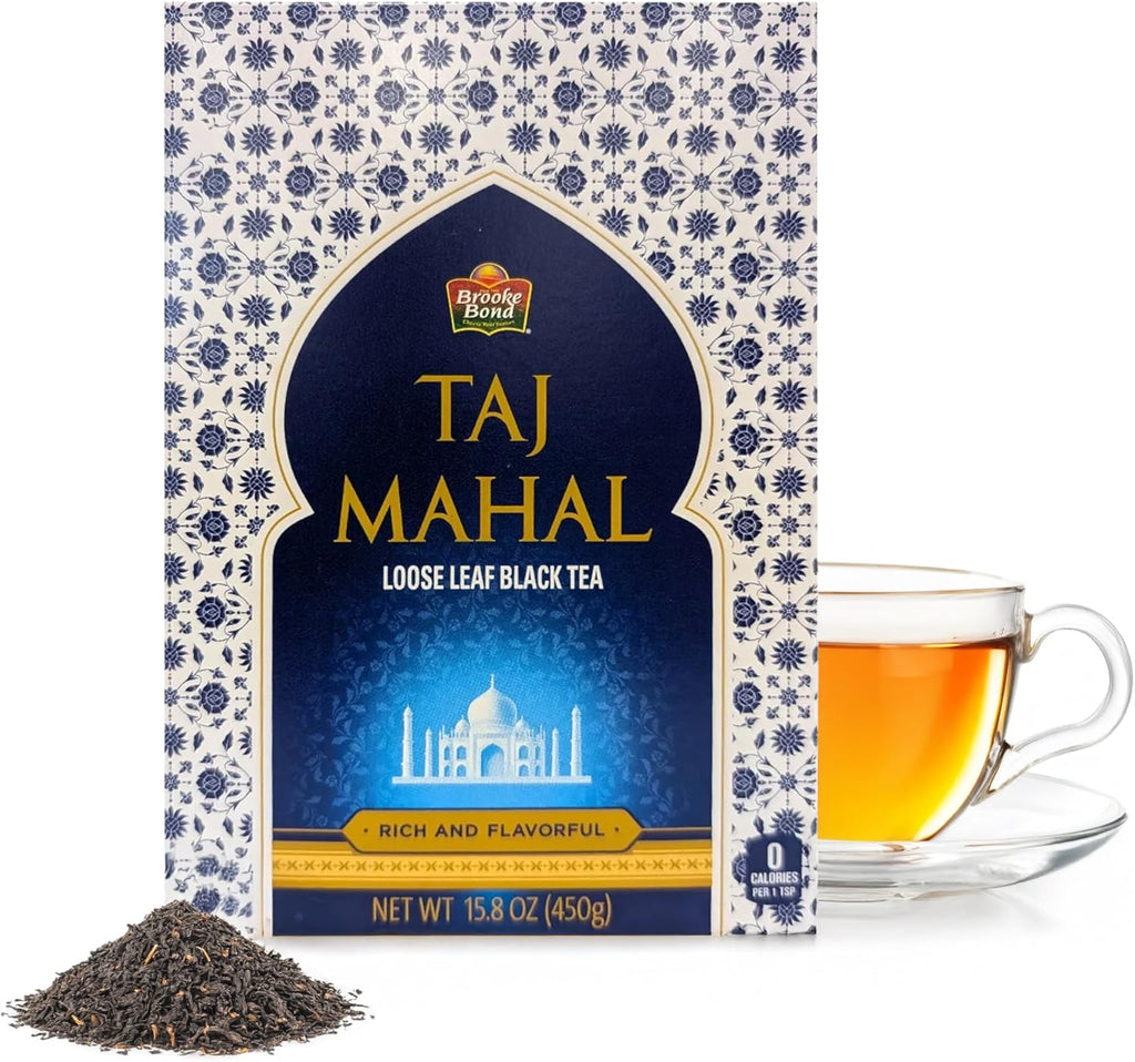 Taj Mahal Tea | Brooke Bond | Loose Black Tea | Premium Quality | Black Tea Blend | Compatible for Traditional Chai | Authentic Indian Chai | Rich & Flavourful | 450 Grams (Pack of 1)