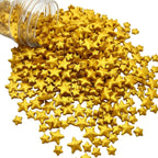 Sentovac Gold Star Sprinkles Edible Sugar for Cake Decorating Mix Sizes Gold Star Sprinkles Cake Topper Cupcake Cookie Baking Decorations Halloween Christmas Wedding Supplies 4.23oz