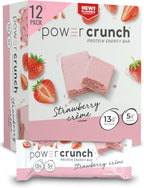 Power Crunch Protein Wafer Bars, High Protein Snacks with Delicious Taste, Strawberry Crème, 1.4 Ounce (12 Count)