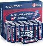 Lithium AA Batteries, 32 Pack, 1.5V FR6 Primary Lithium, 3800mAh Long-Lasting Non-Rechargeable AA Batteries, Leak-Resistant, 15-Year Shelf Life, Lightweight, -40°C to 60°C