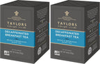 Taylors of Harrogate Decaffeinated Breakfast,Black Tea,Pillow Bags,Rich,Bright & Balanced,Decaffeinated,Enjoy Hot or Iced,50 Teabags,50 Count (Pack of 2)