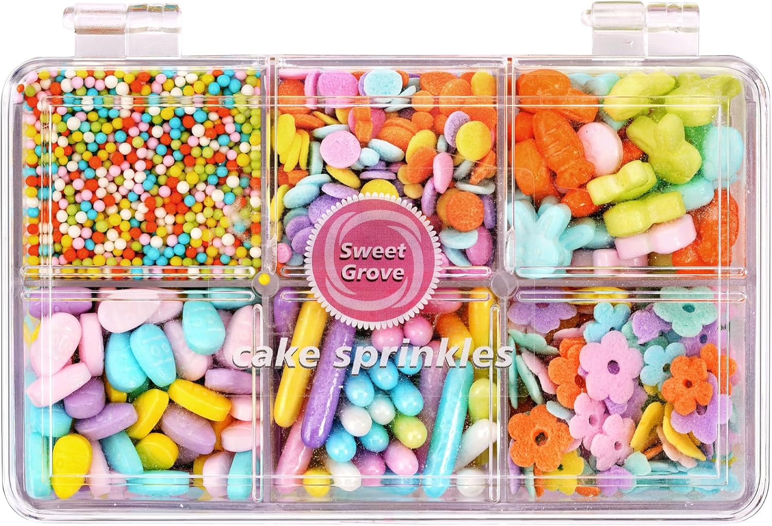 Easter Sprinkles for Cake Decorating - 6.53 oz Pastel Spring Sprinkles, Edible Sugar Candy Bunny Flower for Baking, Ice Cream, Cookies, Cupcake Topper