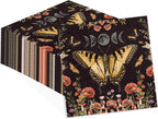 100Pcs Retro Black Butterfy Paper Napkins 3-ply 6.5" x 6.5" Disposable Farmhouse Moon Large Dinner Size Napkins Black Gothic Square Beverage Napkin for Seasonal Autumn Kitchen Supplies