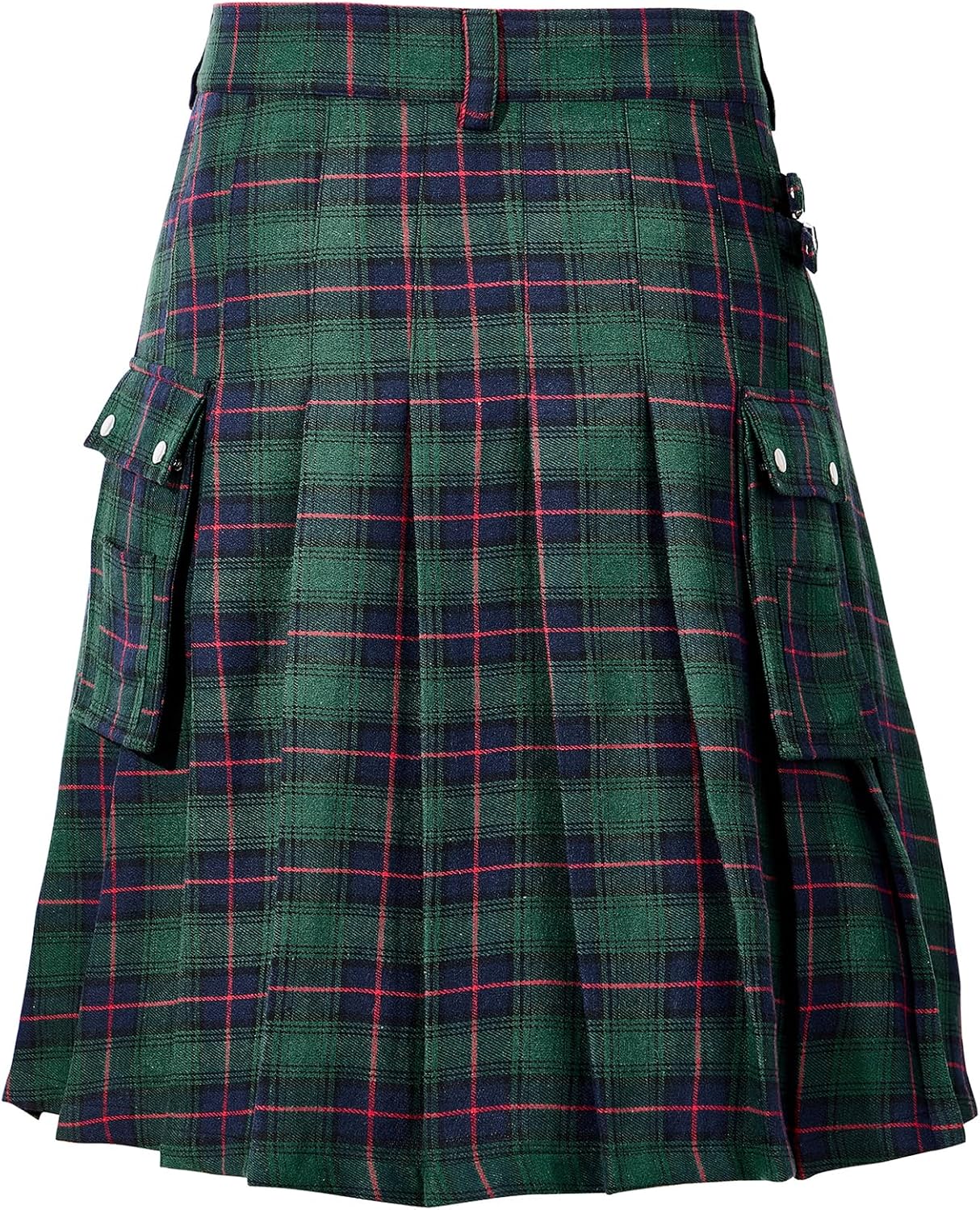 Zando Kilt for Men Scottish Kilt Traditional Highland Tartan Casual Utility Kilts with Adjustable Waist & Big Pockets