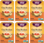 Yogi Tea Chai Rooibos Tea - 16 Tea Bags per Pack (6 Packs) - Spiced Organic Rooibos Tea - Provides Antioxidants - Caffeine-Free - Includes Cardamom, Cinnamon, Ginger & Clove
