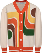 OXKNIT Men's Retro Knitted Cardigan Sweater, 1960s Mod Style Long Sleeve Vintage Casual Tops