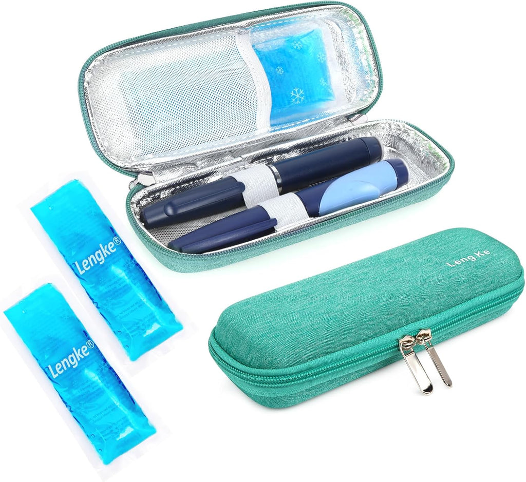 YOUSHARES Portable Insulin Cooler Travel Case - TSA Approved Diabetic Medication Cooling Bag, EVA Insulated Organizer for Epi Pens, Refrigerated Diabetes Supplies Carrying Storage Kit with 2 Ice Pack