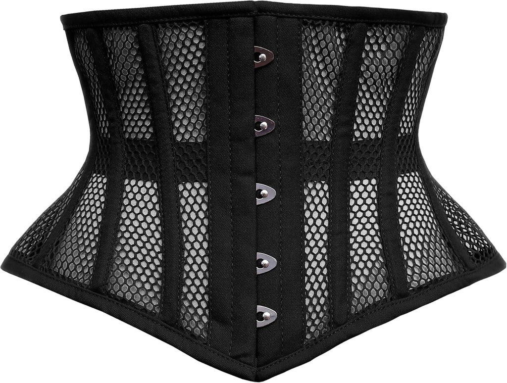 Cincnher Women's Waspie Corset Underbust Waist Training Steel Boned Corset