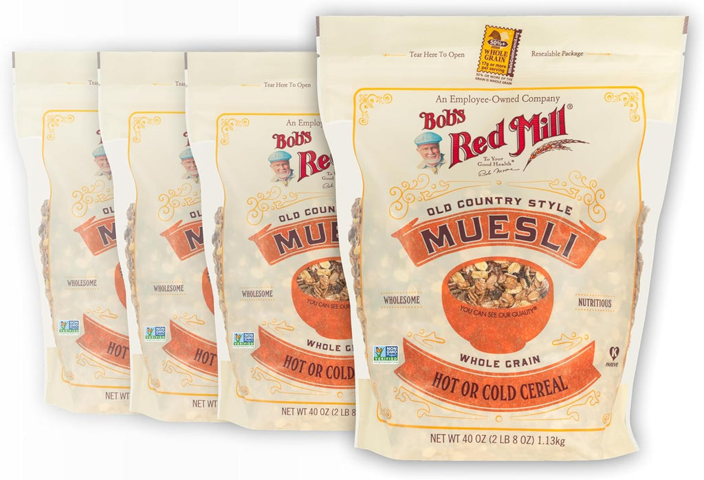Bob's Red Mill Old Country Style Muesli, 40oz (Pack of 4) - Non GMO, Whole Grain, Vegan, Kosher