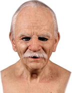 Latex Old Man Mask Halloween Realistic Human Full Head Mask for Halloween Carnival Costume Party