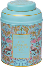 New English Teas Song Thrush & Berries Tea Tin in Mint Green with 240 English Breakfast Teabags