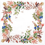WRAPAHOLIC 50Pcs Fall Paper Napkins - 3-Ply Autumn Fruits Leaves Disposable Cocktail Napkins for Autumn, Thanksgiving Party Supplies Tableware - 5 x 5 In