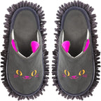 Warm Microfiber Slippers Floor Dust Dirt Hair Mop Slippers Shoes Anti-slip for Bedroom Home (Dark gray)