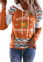 Leopard Plaid Pumpkin Kangaroo Pocket Hoodie Women Plaid Pumpkin Thanksgiving T-Shirt Color Block Fall Tshirts