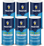 Morton Lite Salt, (11 oz), 6-Pack, Low Sodium Salt for Cooking, Seasoning & Baking