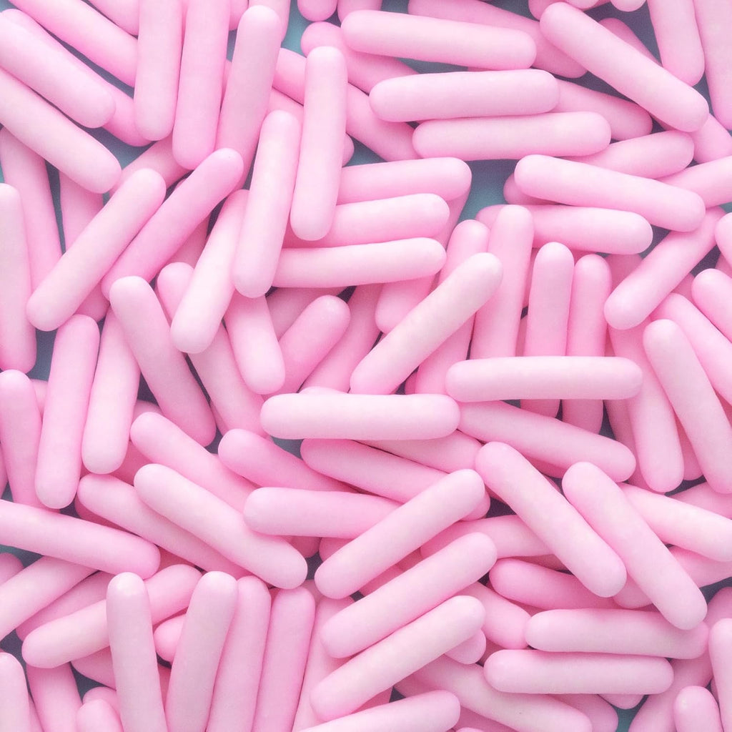 Pink Matte Rod Sprinkles 1LB - Edible Sprinkles for Cake Decorating and Baking - Pastel Sprinkles for Baking