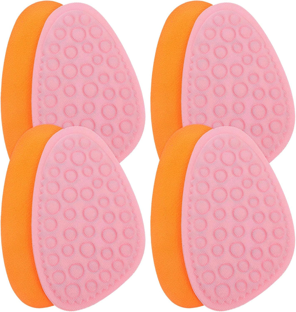 MAGICLULU 4 Pairs Pink Forefoot Cushions High Heel Insoles, Thickened Non-Slip Metatarsal Pads with Fabric Surface, Odor-Resistant Support for Women’s Shoes