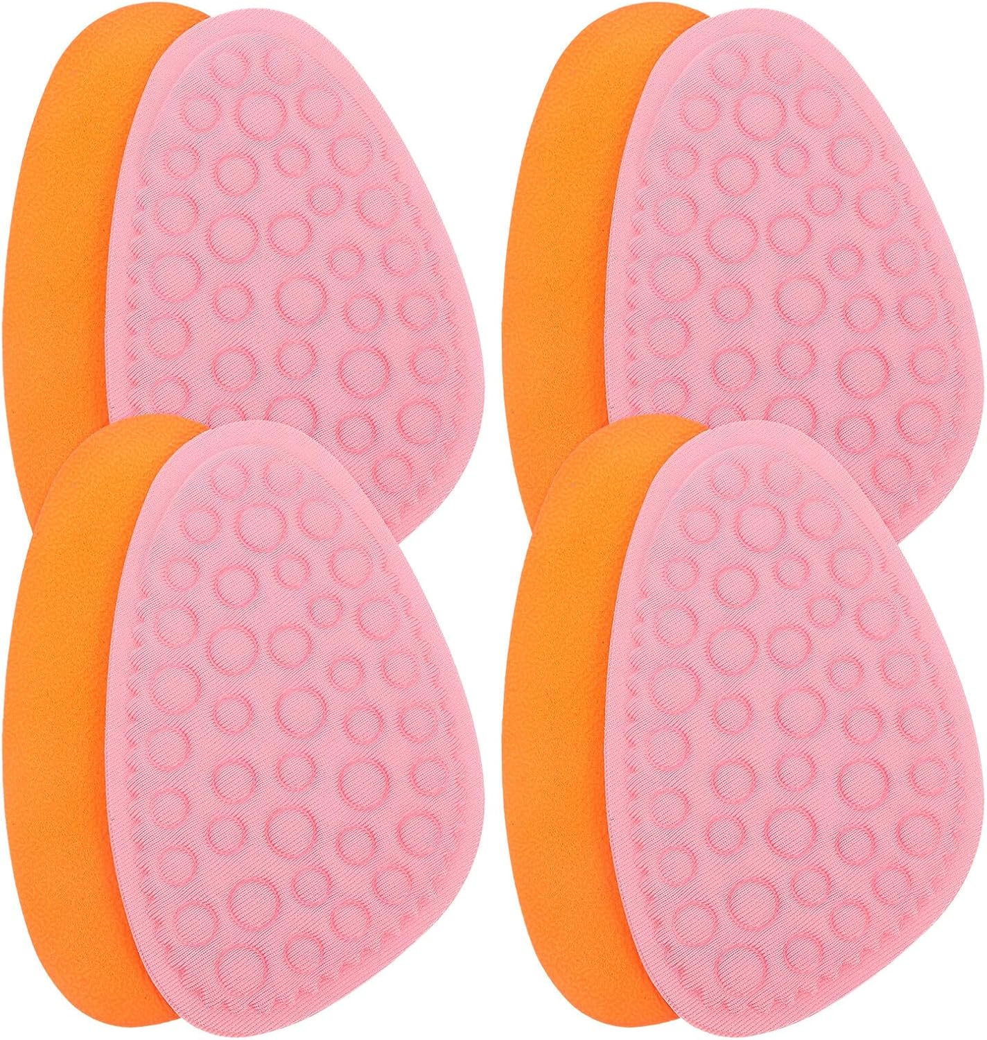MAGICLULU 4 Pairs Pink Forefoot Cushions High Heel Insoles, Thickened Non-Slip Metatarsal Pads with Fabric Surface, Odor-Resistant Support for Women’s Shoes