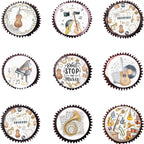 36PCS Edible Musical Instrument Cupcake Toppers Wafer Paper Music Symbol Cake Picks Music Concert Cake Topper Guita Piano Violin Cupcake Picks for Concert Theme Party Decor (Musical)