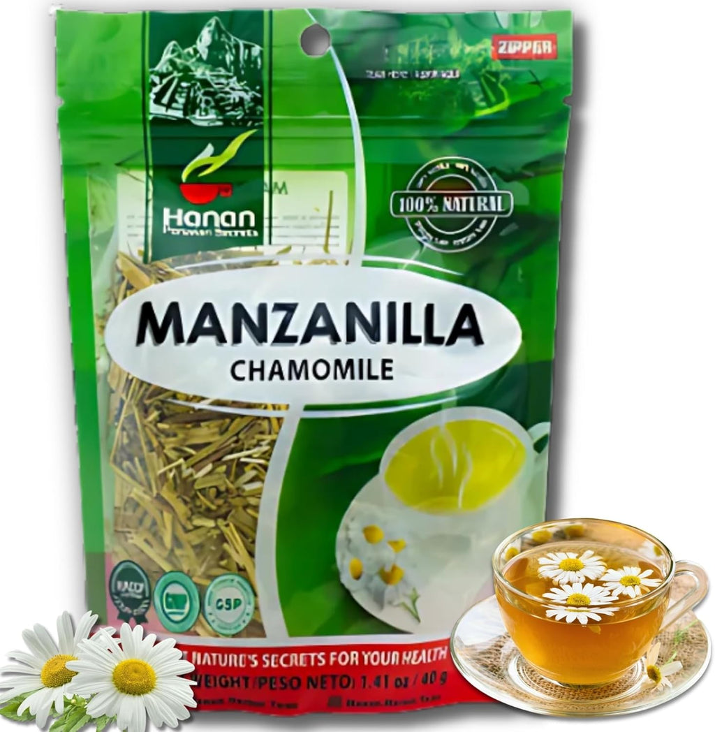 Hanan Te de Manzanilla 40g - Chamomile Loose Leaf Tea for Relaxation & Digestive Support, Natural Herbal Tea from Peru (1.41oz)