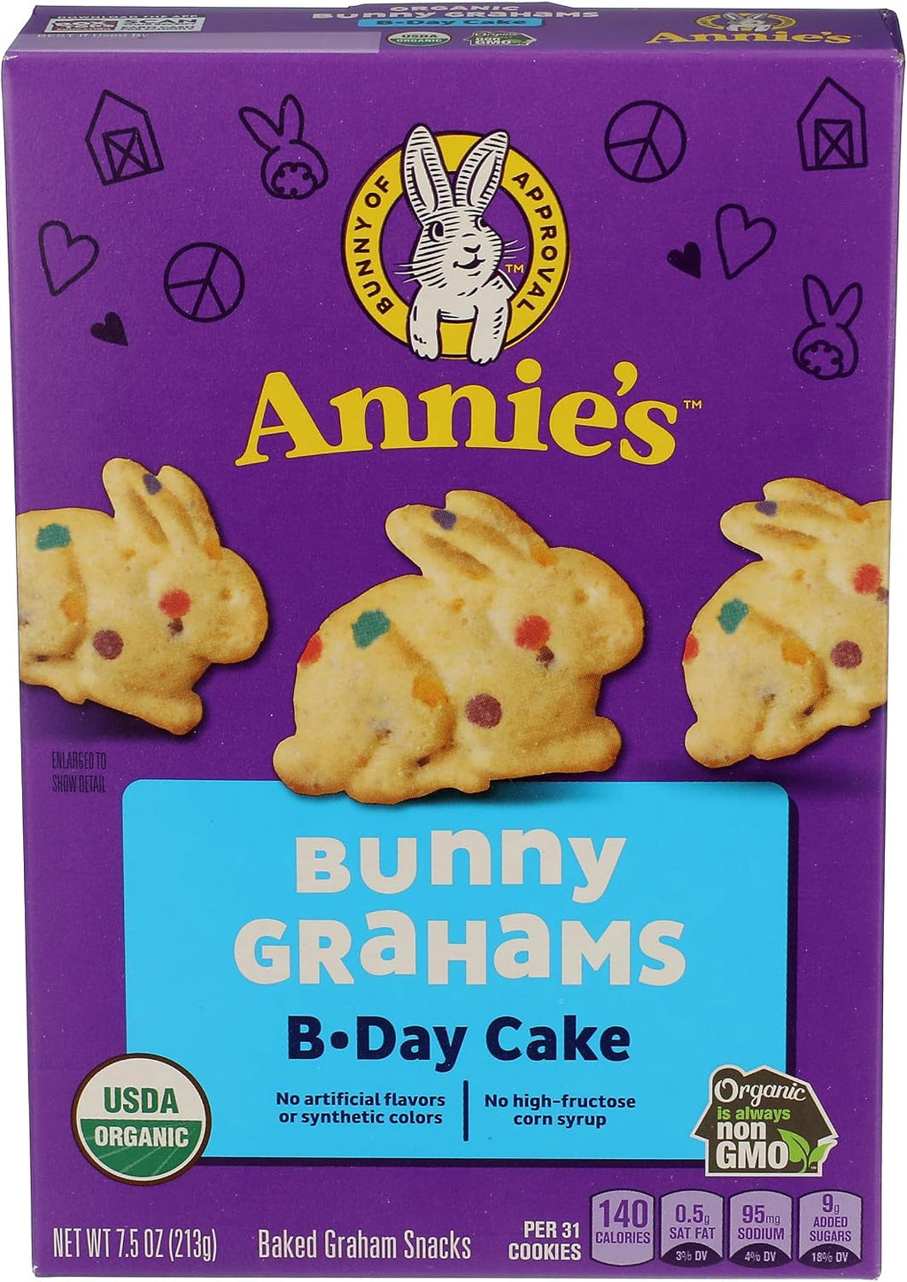 Annie's Organic Birthday Cake Bunny Graham Kids Snacks, 7.5 oz