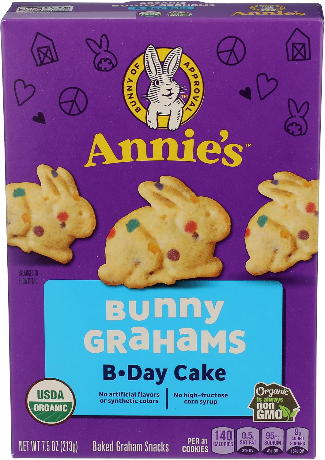 Annie's Organic Birthday Cake Bunny Graham Kids Snacks, 7.5 oz