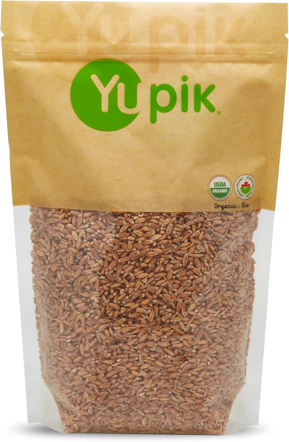 Yupik Organic Spelt Kernels, 2.2 lb (35.2 oz), Non-GMO, Kosher, Vegan, Raw Hulled Grains, Unsalted, Source of Fiber, Ideal for Baking & Cooking