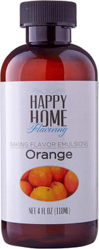 Happy Home Flavoring Natural Orange Baking Flavor Emulsion - Certified Kosher, 4 oz.