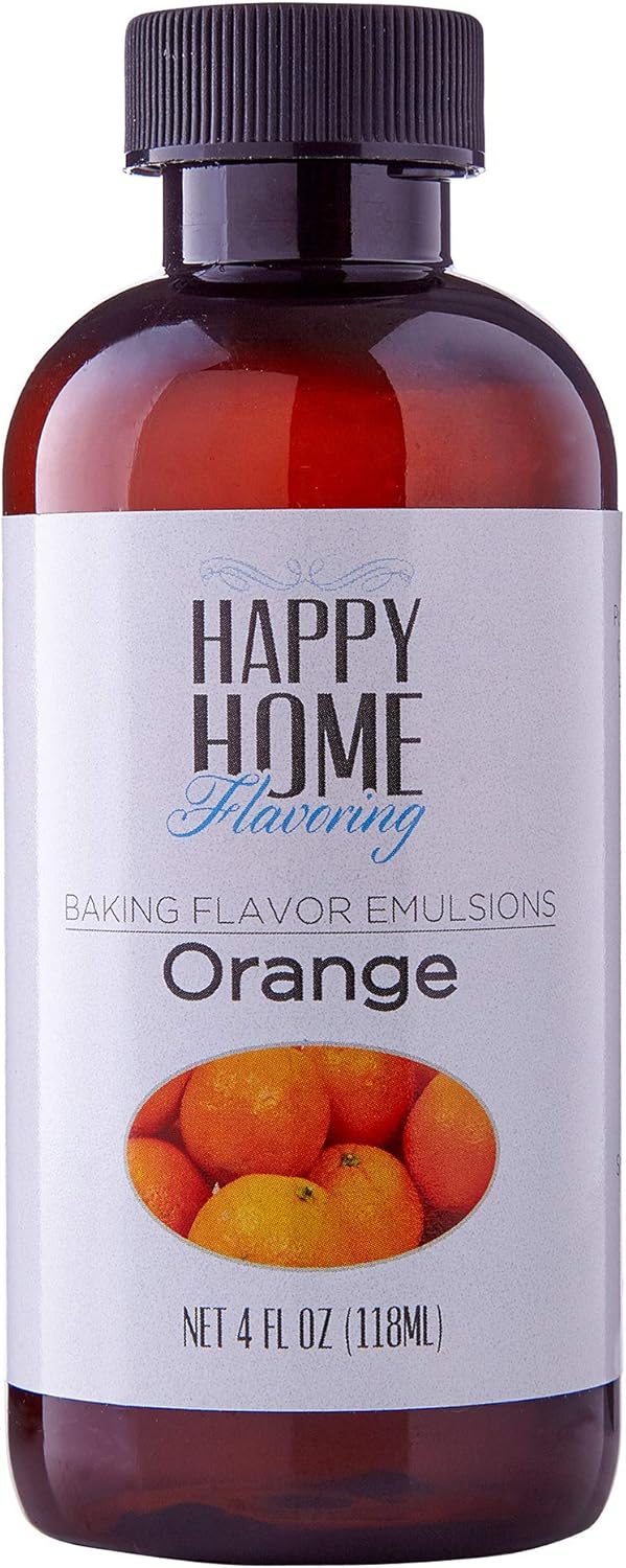 Happy Home Flavoring Natural Orange Baking Flavor Emulsion - Certified Kosher, 4 oz.