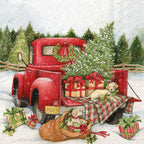 IHR Ideal Home Range 3-Ply Holiday Paper Napkins, 20-Count, 6.5" x 6.5", Christmas Delivery
