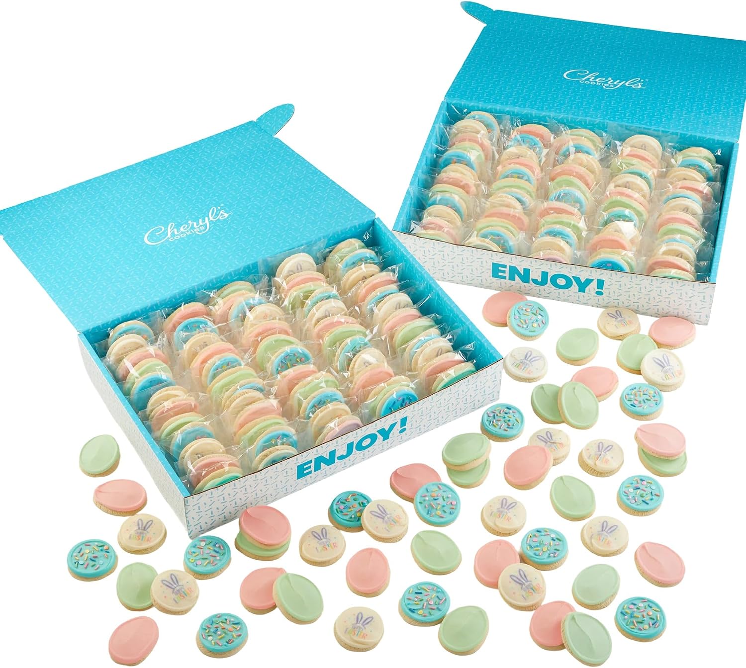 Cheryl's Cookies® Easter or Spring Gift Box, with 200 Buttercream-Frosted Sugar Cookies, Individually Wrapped, Easter or Spring Gift for Loved Ones, Family, Friends