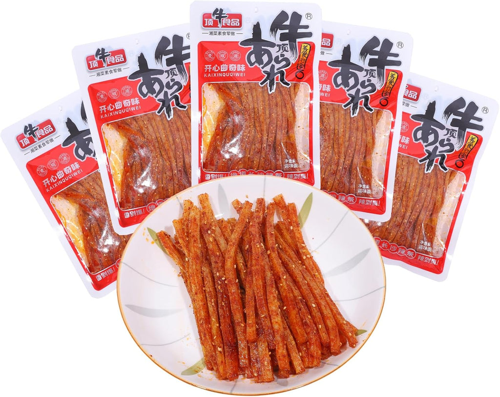 latiao Hot & Spicy 5 Pack 19.4oz,gluten strips,Chinese spicy snacks -Picy and savory,辣条