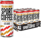 Throne Sport Coffee Cold Brew – Low Sugar. 150mg Natural Caffeine and B Vitamins – Dairy-Free, Low Calorie –Premium Arabica, NSF Certified Active Lifestyles – Sea Salt Caramel, 12 Pack