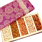 Ghasitaram Gifts Diwali Gifts Satin 5 Part Dryfruit Box - 500 g