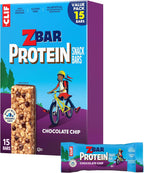 Zbar Protein - Chocolate Chip - Crispy Snack Bars - Made with Organic Oats - Non-GMO - 5g Protein - Gluten Free Protein Bars (15 Pack)