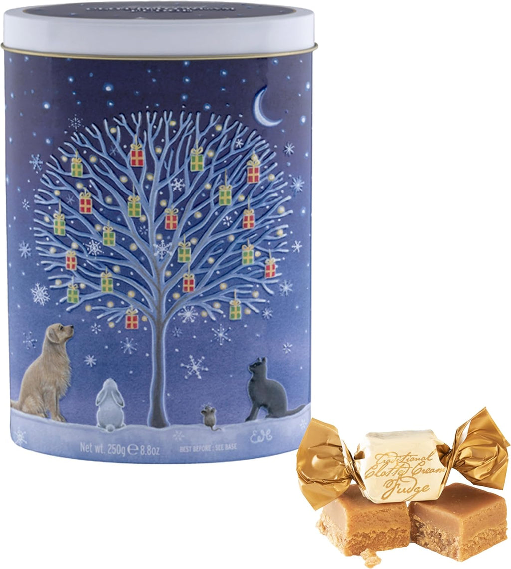 Gardiners of Scotland Handmade Fudge, Christmas Tree of Gifts Clotted Cream Fudge 8.8 Tin