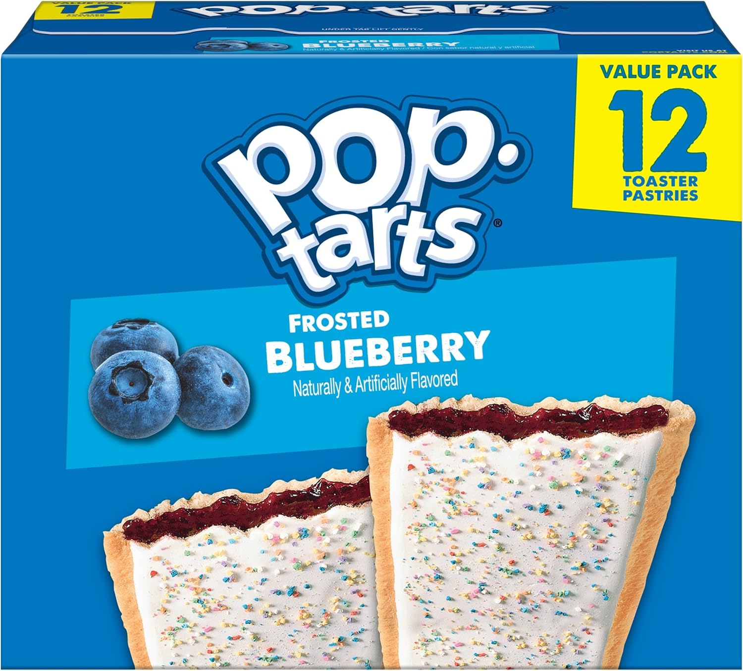 Pop-Tarts Toaster Pastries, Breakfast Foods, Kids Snacks, Frosted Blueberry (12 Pop-Tarts)