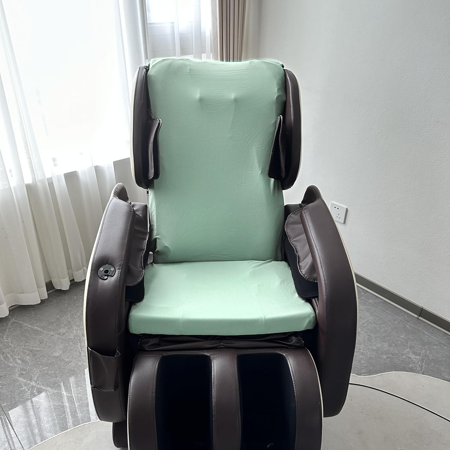 Massage Chair Cover,Full Body Massage Chair Cover-Shiatsu Slipcover Recliner Chair Cover,Universal Washable Stretch Fabric Armchair Slipcovers,Dust Protection Sofa Covers (Green, Body)