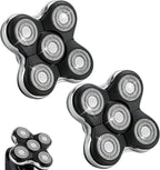 Upgraded Magnetic Replacement Heads for Skull Shaver, 5 Blades Compatible with Pitbull, Platinum Pro, Palm, Butterfly Kiss - Hypoallergenic Razor Heads (2Pack)