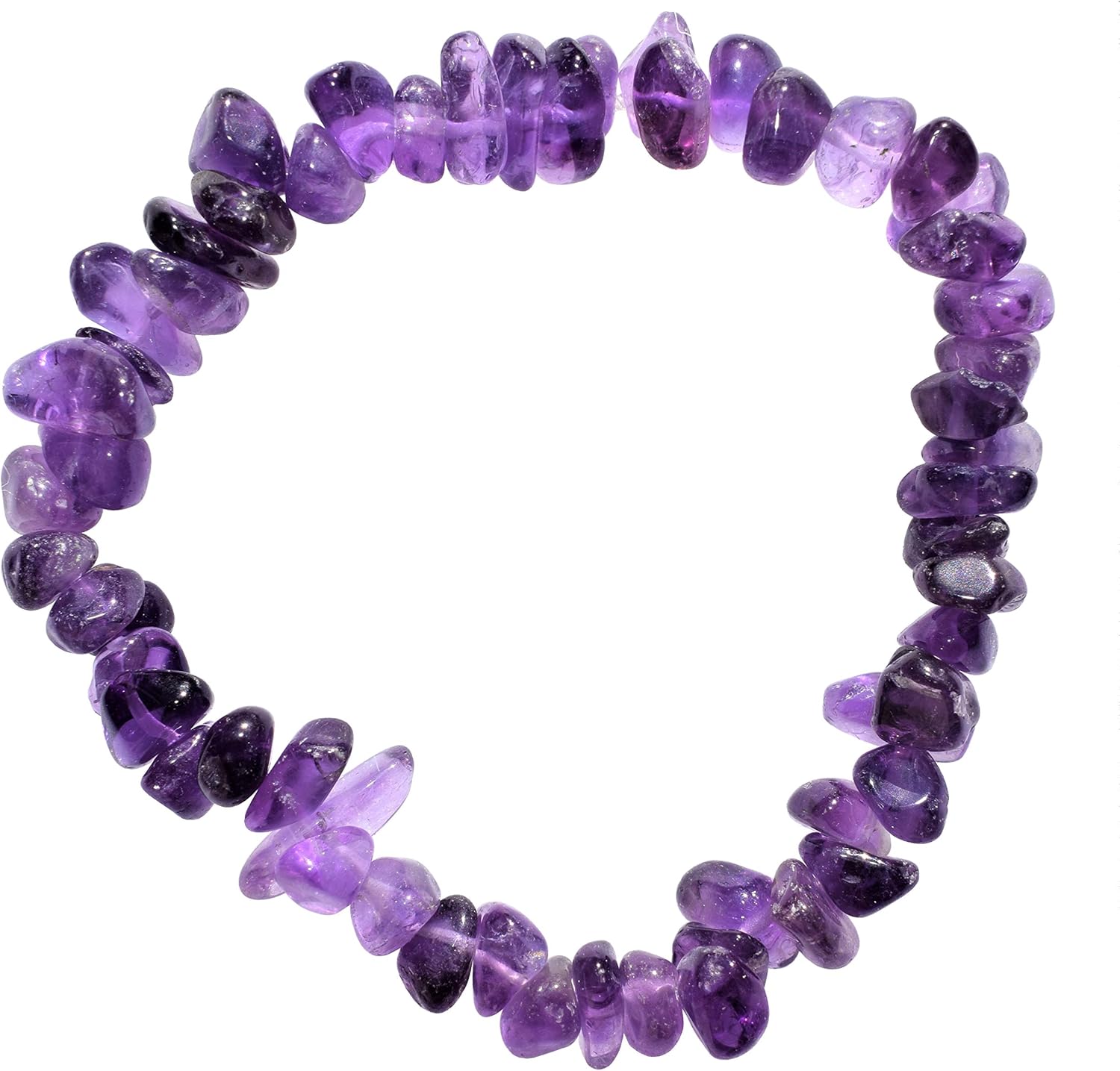 Zenergy Gems Charged Premium Natural Crystal Chip Bead Bracelet + Moroccan Selenite Charging Crystal [Included]