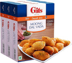 Gits Instant Mix Box - 600gm (Pack of 3 x 200gm) | Ready to Cook Indian Breakfast/Lunch/Dinner/Snack Meal | No Artificial Colors, Flavors, Preservatives, 100% Vegetarian, Easy Recipe (Moong Dal Vada)