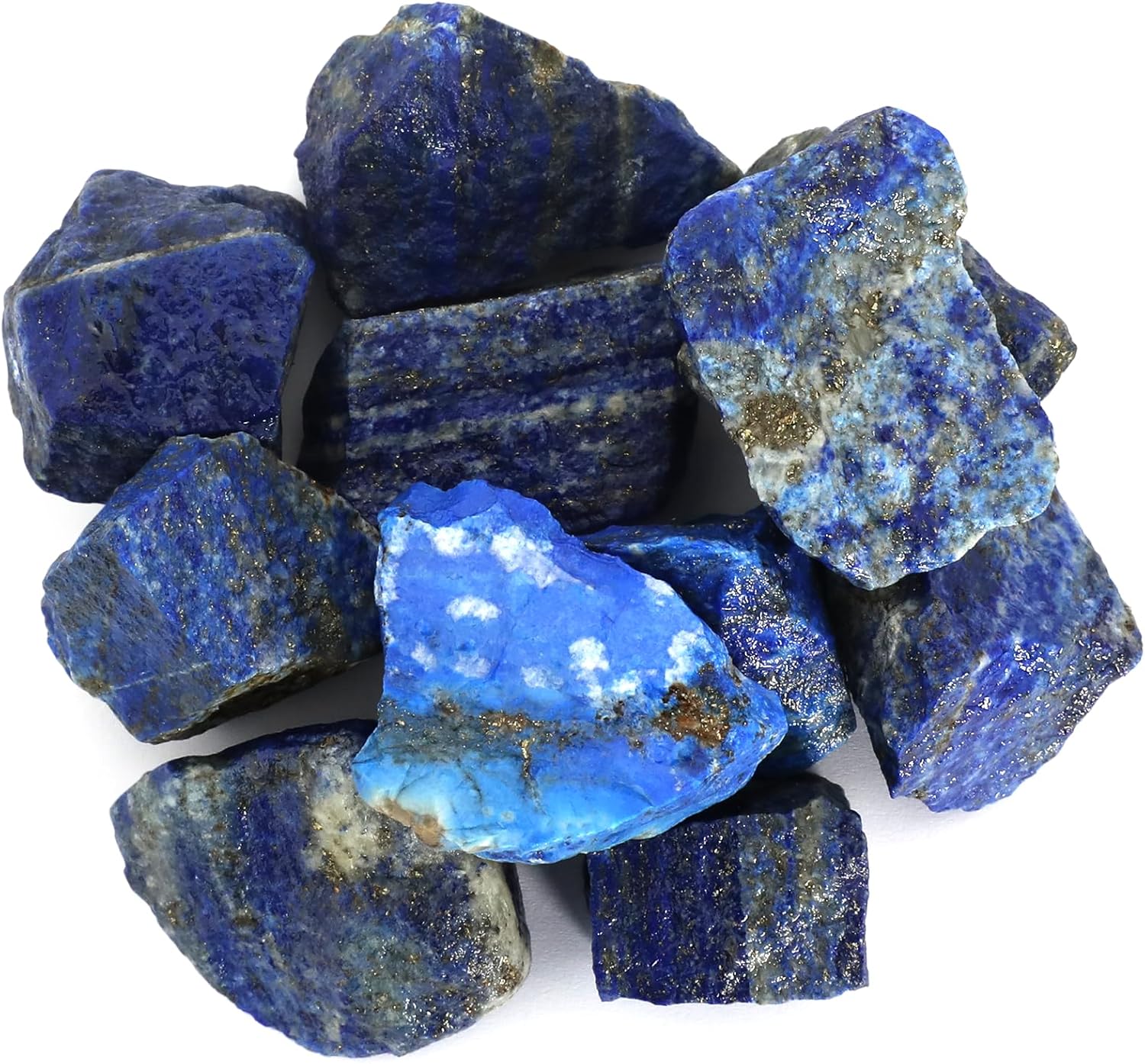 1.1lb Bulk Raw Lapis Lazuli Rough Crystal-Natural Lapis Lazuli Raw Stones Crystal for Tumbling, Cabbing, Fountain Rocks, Decoration, Polishing, Wire Wrapping, Wicca & Reiki Crystal Healing